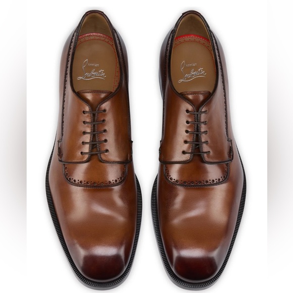 Christian Louboutin Sartoby Flat Brown Leather Dress Oxford Derby Loafer 45 12 main image 16